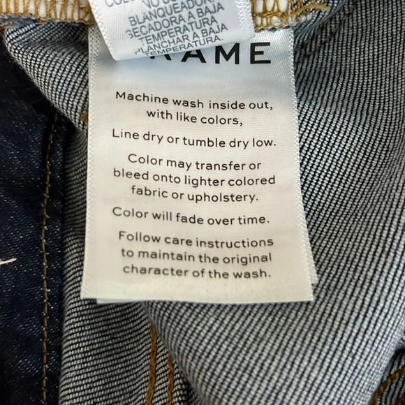 Frame Denim Le Crop Mini Boot Fringed Hem Dark Wash Jeans - Size 26 - Picture 9 of 9